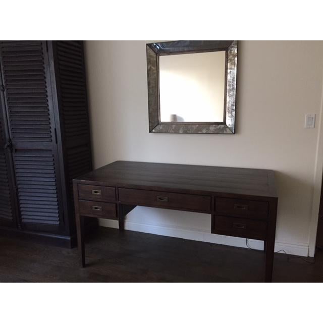 Rustic Crate and Barrel Morris Chocolate Brown Writing Desk Chairish