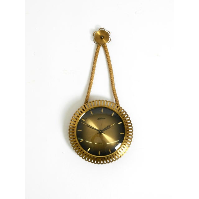 Small Mid-Century Modern Atlanta Wall Clock with 10-Day Movement, 1950s For Sale - Image 4 of 16