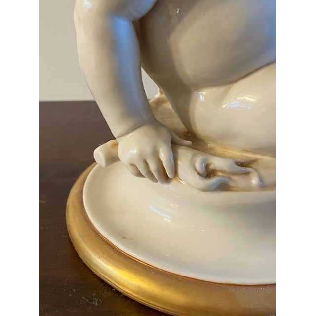 Vintage Giuseppe Cappe Baby Cherub Porcelain Sculpture Statue For Sale - Image 10 of 15