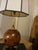 Brown 1980s Cedar Burl and Brass Table Lamp For Sale - Image 8 of 10