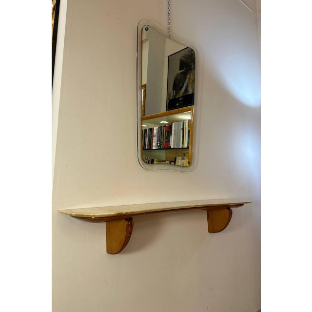 1940s Italian Art Deco Console Table and Mirror by Paolo Buffa, 1940s, Set of 2 For Sale - Image 5 of 17