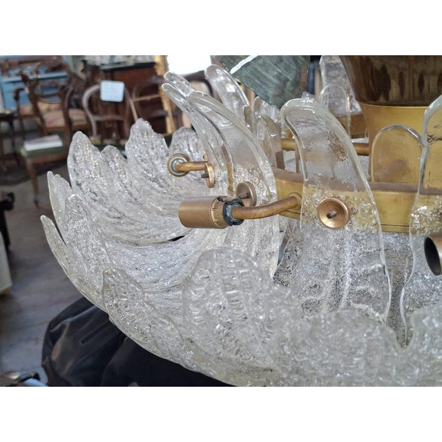Murano Glass Ceiling Light attributed to Barovier and Toso, 1950 For Sale - Image 11 of 18