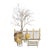 1970s Mid Century Modern Trees Umbrella Metal Brass Wall Art Rainy Day at the Bus Stop For Sale