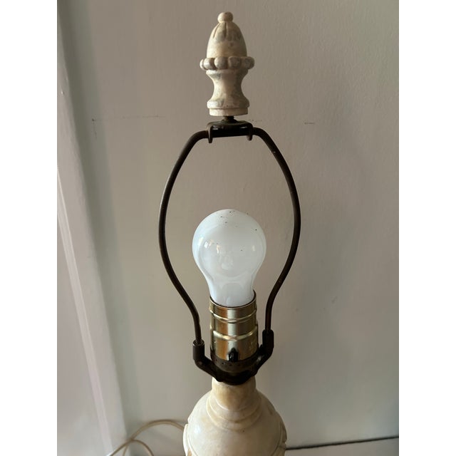 Antique Italian Carved Alabaster Urn Table Lamp For Sale - Image 4 of 5