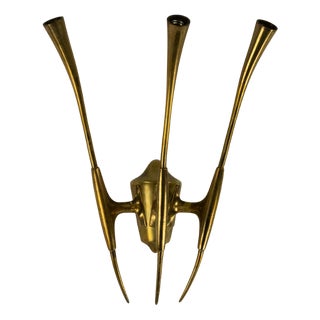 Single Brass Wall Sconce by Oscar Torlasco for Lumi Milano, Italy, 1950s For Sale
