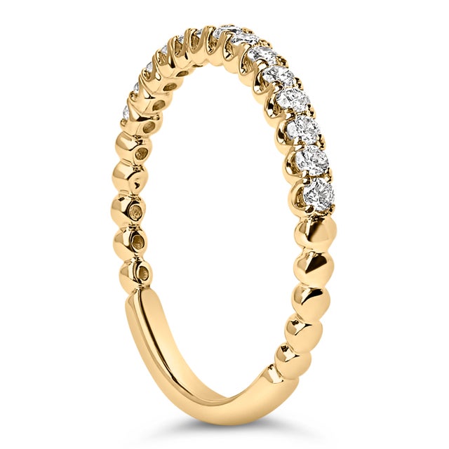 Haus of Brilliance 14K Yellow Gold 1/4 Cttw Round Diamond Prong Set Wedding Band - Size 7.5 For Sale - Image 4 of 6