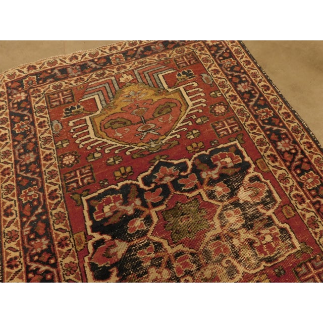 Red 1930s Antique Hand Knotted Persian Karaja Accent Rug 2'10"x 4'4" For Sale - Image 8 of 13