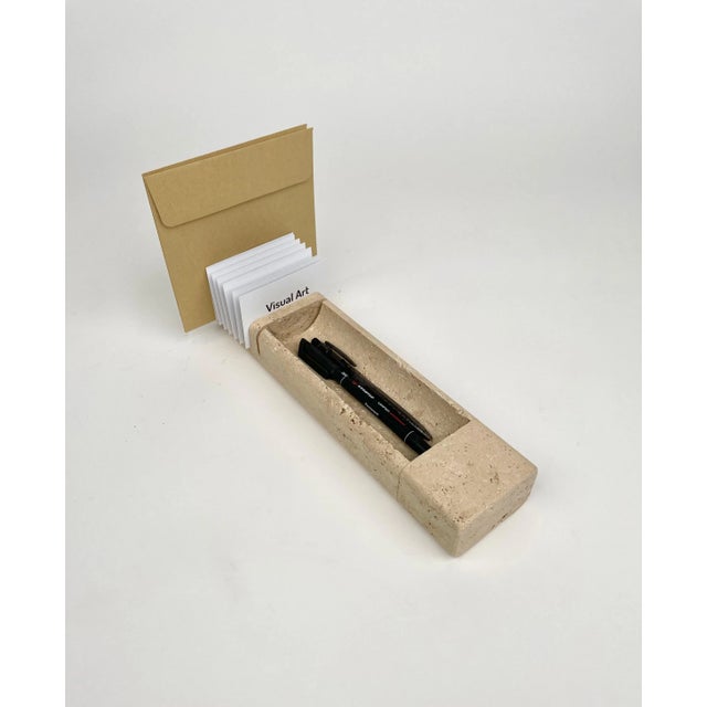 Travertine Letter & Pen Holder, Italy, 1970 For Sale - Image 9 of 17