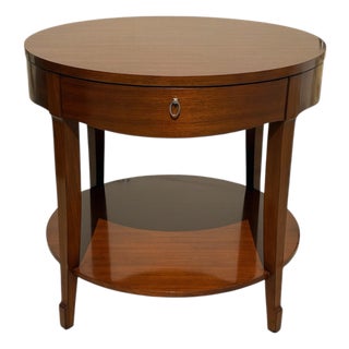 Barbara Barry for Henredon Skirted Tiered Side Table For Sale