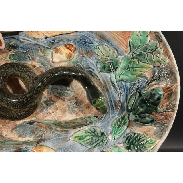 Late 19th Century French Majolica Palissy Dish, Longchamp For Sale - Image 12 of 14