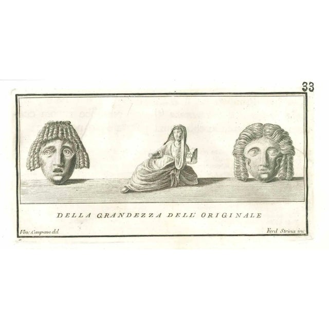 Antiquities of herculaneum exposed is an original etching from the end of the 18th century realized by vincenzo campana....