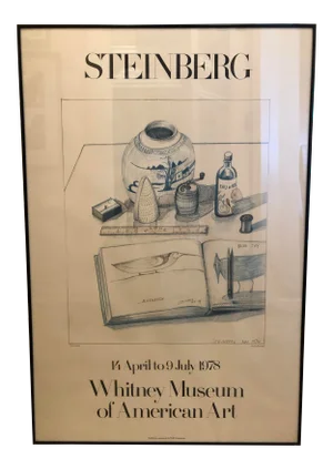 1978 Saul Steinberg Whitney Museum Poster, Framed