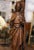A remarkable example of 18th-century French ecclesiastical art, this antique carved walnut statue depicts Jesus Christ...