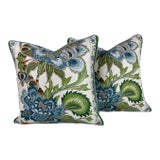 Early 21st Century Schumacher Anjou Stripe Pillows- a Pair For Sale
