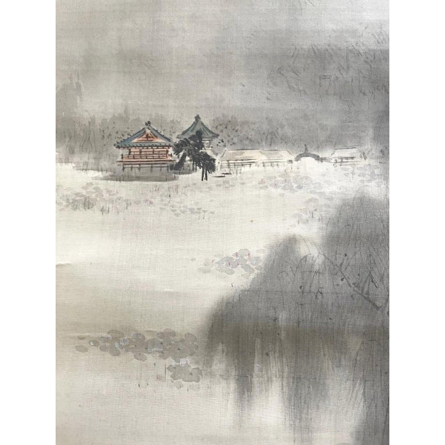Beige Rare Triptych Scroll Paintings by Watanabe Seitei Meiji Period For Sale - Image 8 of 18