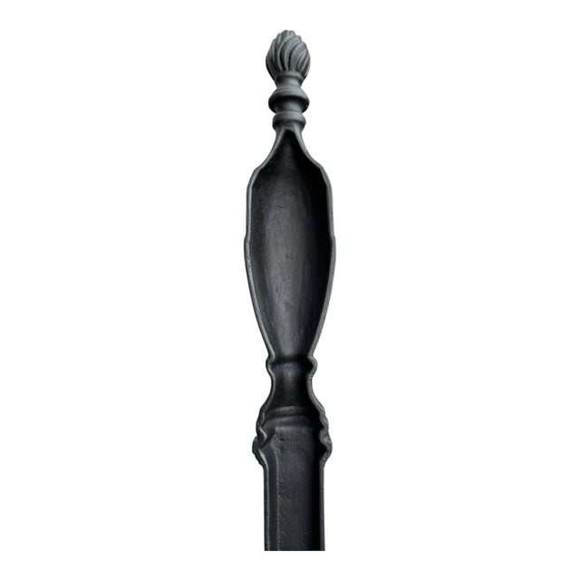 Pair of 1920s Neoclassical Cast Iron Fireplace Andirons With Urn Finials For Sale - Image 10 of 17