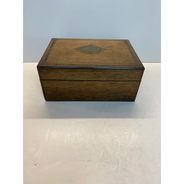 19th Century Brass Inlaid Rose Wood English Vanity Box | Chairish