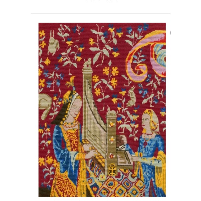 Rosemary Pipkin Jackson (American 20th Century), Excerpt from Unicorn Tapestry # 3, Needle work panel, Framed. D'Apres La...