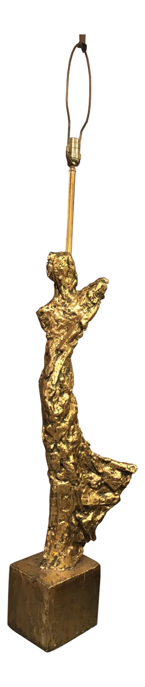 1960s Monumental Brutalist Sculptural Lamp of a Woman
