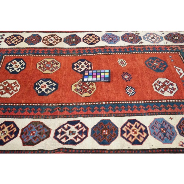 Antique Kazak Rug 4'2'' x 6'4'' For Sale - Image 10 of 11