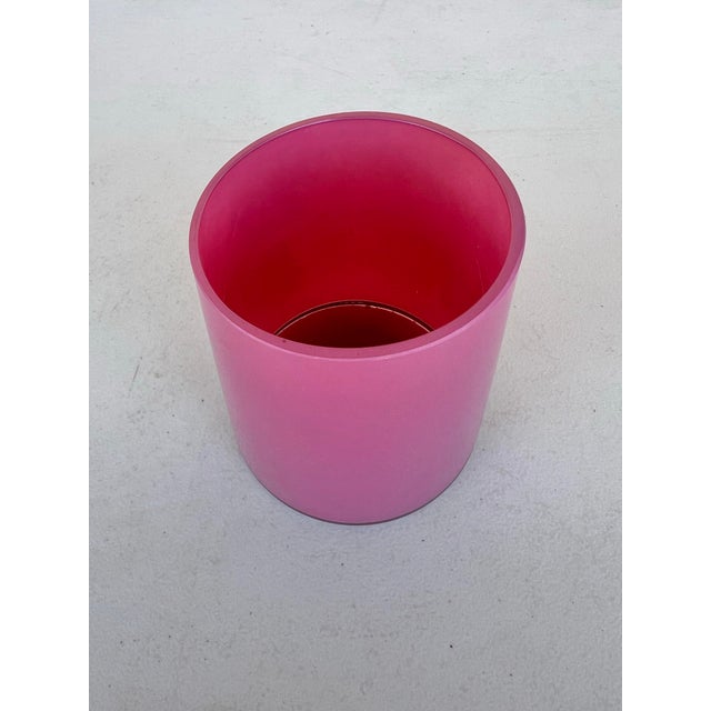 Late 20th Century Vintage Pink Glass Vase Candle Holder For Sale - Image 5 of 6