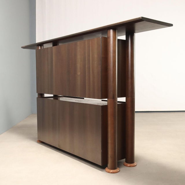 Vintage Sideboard in Wood and Marble, 1980s For Sale - Image 11 of 12