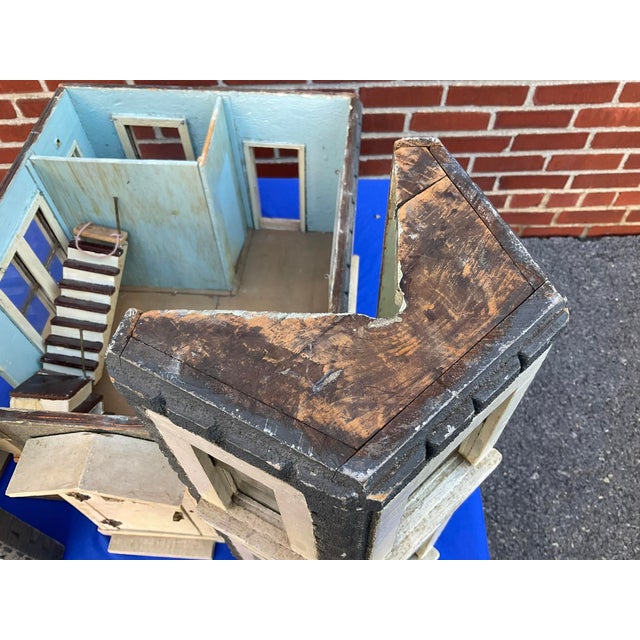 Antique Wood Victorian Doll House With Working Glass Windows For Sale - Image 15 of 18
