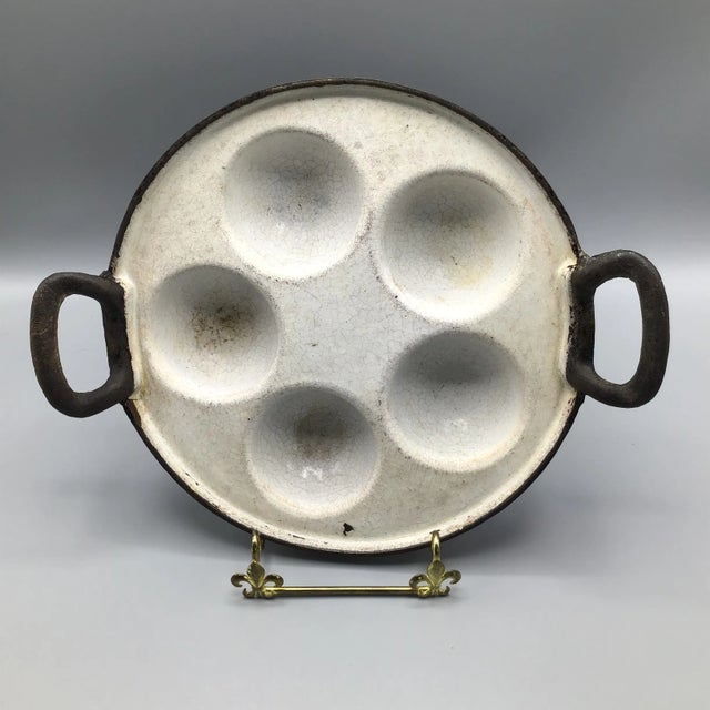Bimvelo Pastry Pan Enamel Over Cast Iron 5 Cavity For Sale - Image 12 of 12