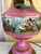 Vintage French Sevres Style Pink Porcelain Urn Table Lamp With Dual-Sided Hand-Painted Scenes For Sale In West Palm - Image 6 of 12