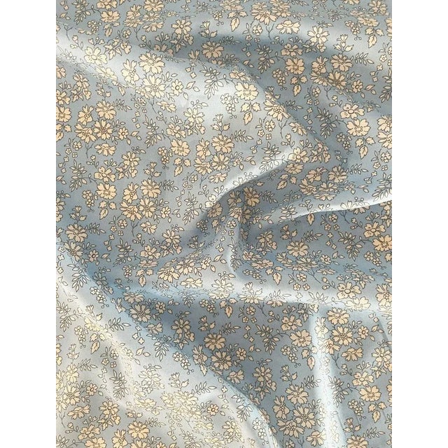 English Gathered Edge Pillowcase Made With Liberty Fabric Capel Blue For Sale - Image 3 of 6