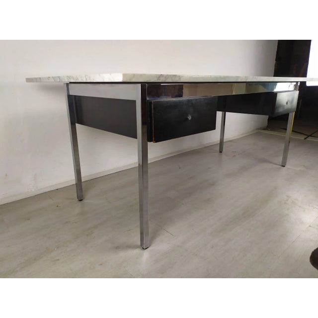 Marble Desk attributed to Florence Knoll Bassett for Knoll Inc. / Knoll International For Sale - Image 6 of 18