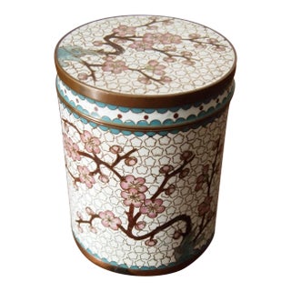 White Chinese Cloisonné Box For Sale