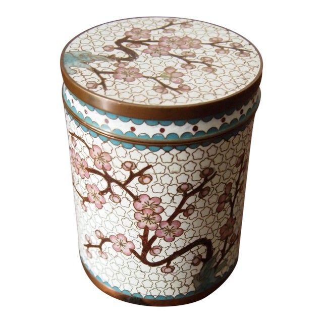White Chinese Cloisonné Box For Sale