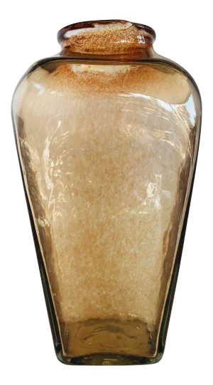 Antique English Amber Blown Glass Cased Urn Vase