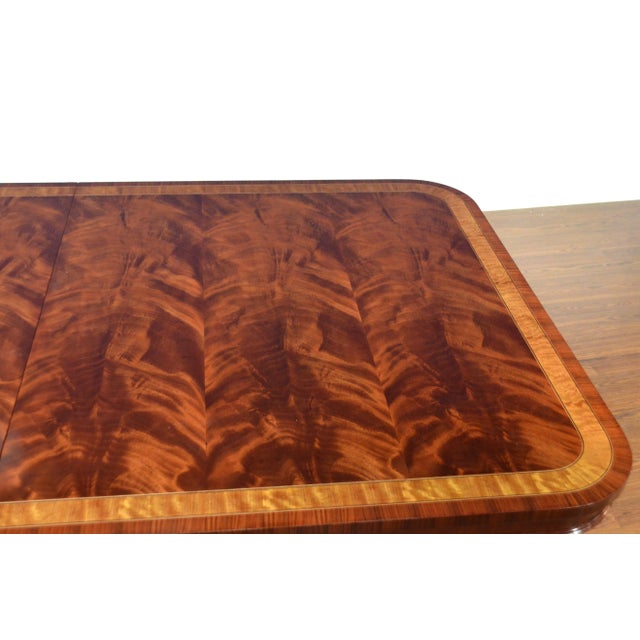Large Mahogany Regency-Style Banquet Dining Table by Leighton Hall Made-To-Order For Sale In Atlanta - Image 6 of 8