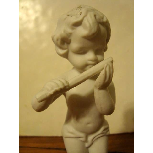 Here is a set of 3 French figurines "Cherubs with musical instruments", bisque porcelain, not signed. Very good condition...