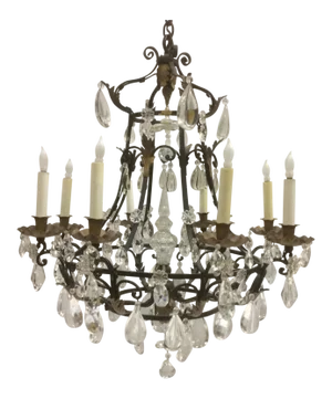 Antique Patinated Bronze Chandelier