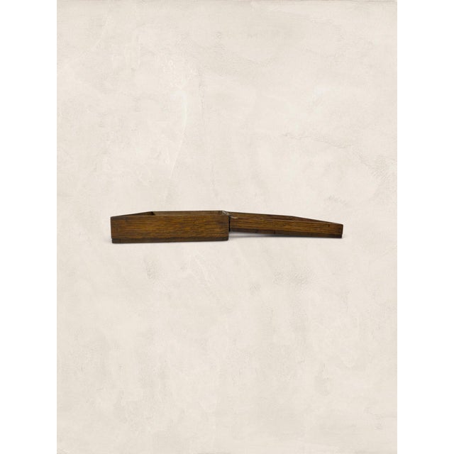 Antique English Hinged Oak Box For Sale - Image 11 of 17