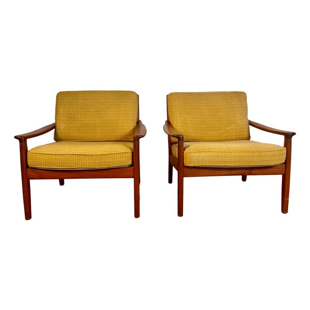 Danish Teak Lounge Chairs, 1960s, Set of 2 For Sale