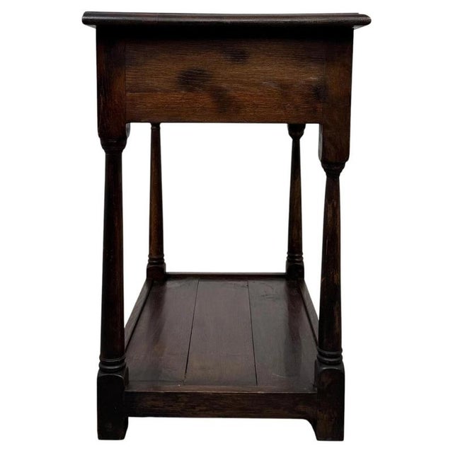 Antique Georgian English Oak Side Table For Sale - Image 6 of 12