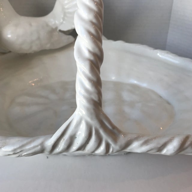 Vintage Ceramic Dove Basket For Sale - Image 4 of 11