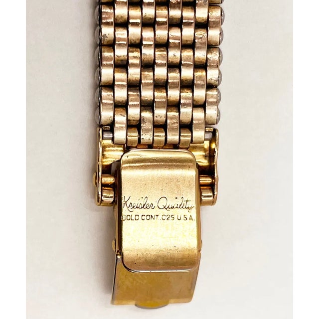 Mid-Century Modern 1940s Rare Bulova Treasurer "Bottle Cap" Sub Second Winding Watch Rose Gold For Sale - Image 3 of 3