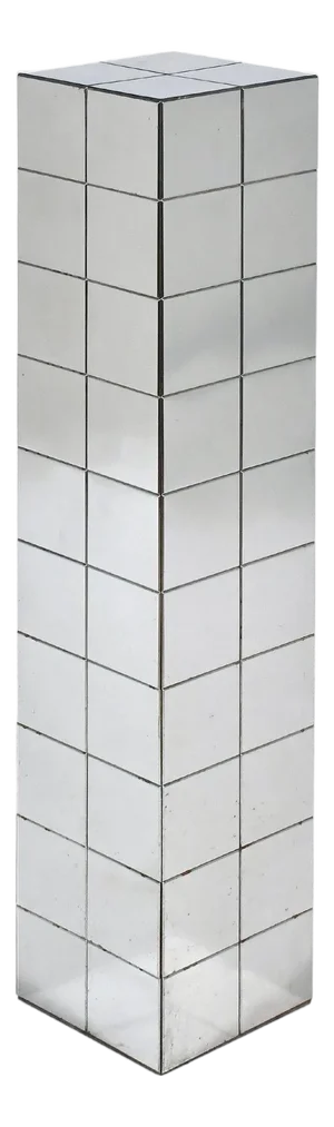 Chrome Patchwork Pedestal in the Manner of Paul Evans