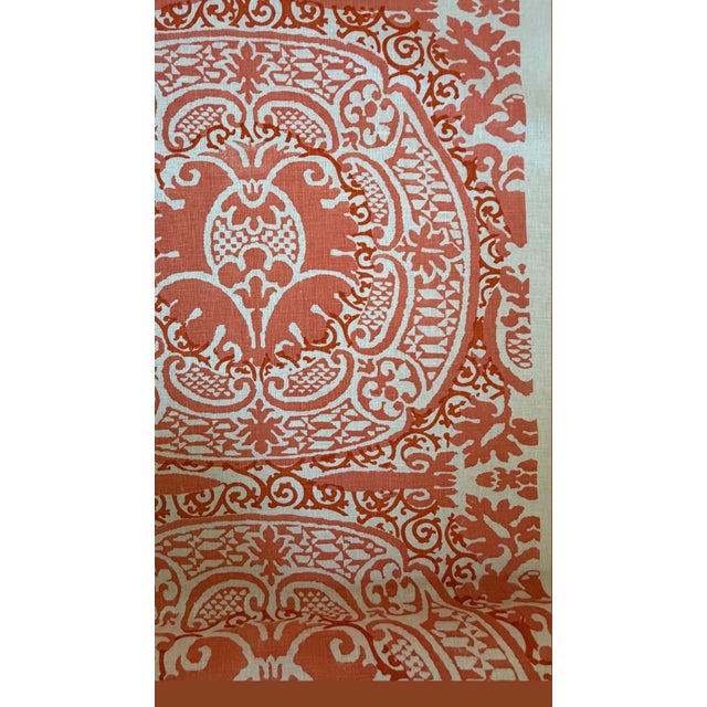 Quadrille Veneto Terracotta 4 Yards Kiss Coated Fabric 302212f For Sale In Raleigh - Image 6 of 7