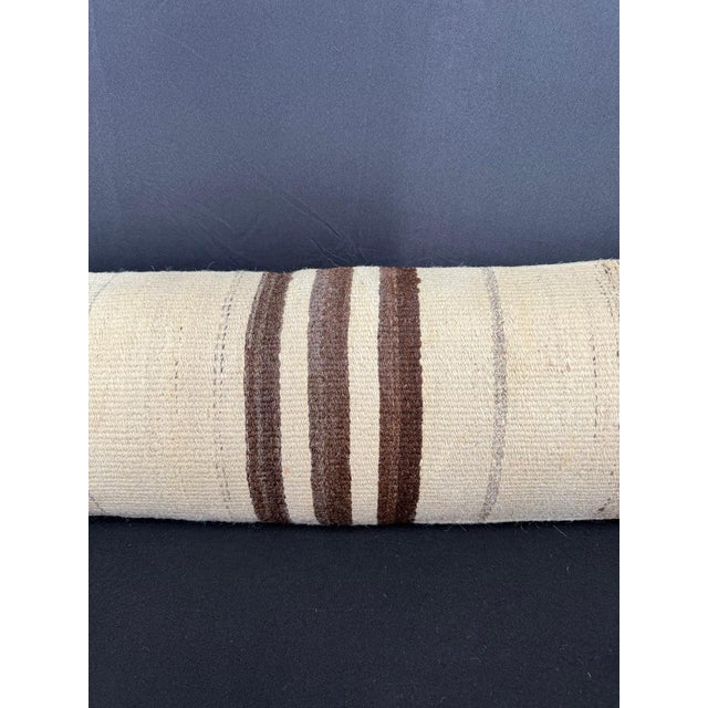 Turkish Hemp Pillow Cushion Natural Beige Brown Cushion Cover 12x46 For Sale - Image 4 of 4
