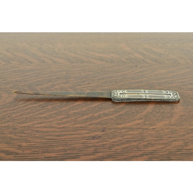 Art Deco Heintz Arts & Crafts Sterling Silver on Bronze Letter Opener For Sale - Image 3 of 11