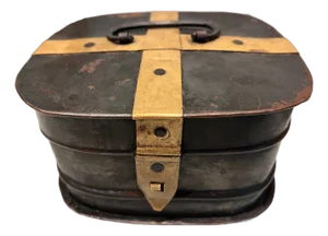 Antique Metal Box With Brass Accents