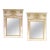 Distressed Neoclassical Trumeau Mirrors, Cream & Gold, 1930s, Pair For Sale