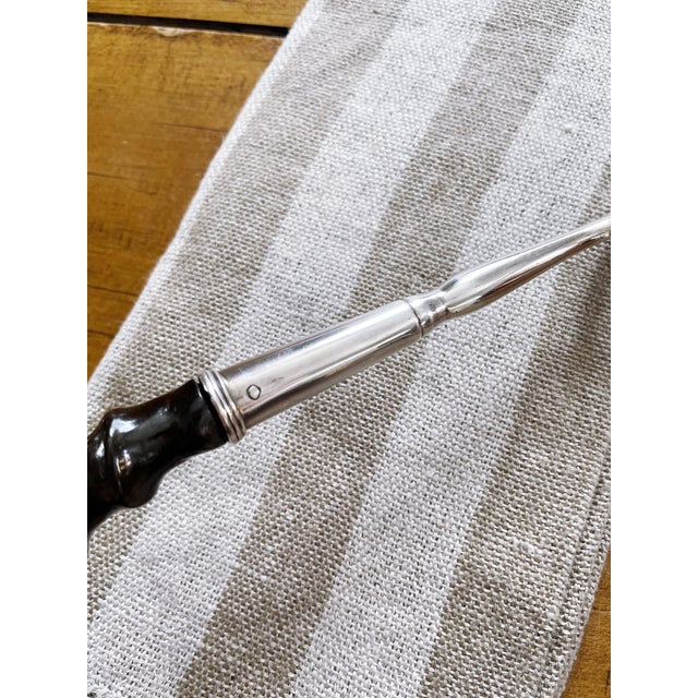 Brown 1891 Scottish Sterling Silver and Antler Toast Fork For Sale - Image 8 of 8