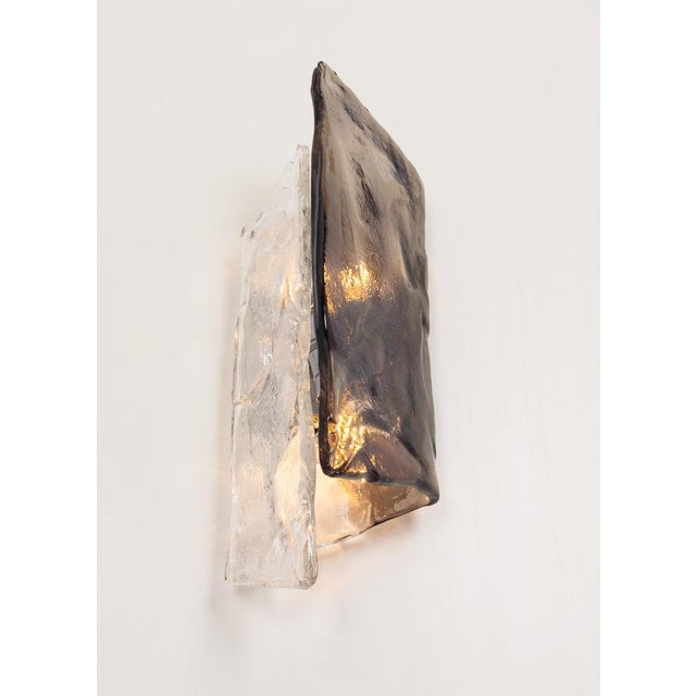 Wonderful midcentury wall sconces with handcrafted murano glass pieces on a chrome base, made by j. T. Kalmar, austria,...